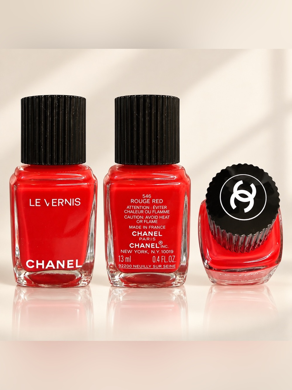 Chanel Le Vernis Nail Polish 546 Rouge Red  0.4 oz
